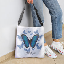 Sac à bandoulière papillon bleu