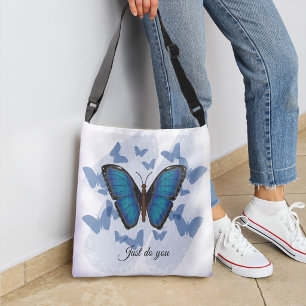 Ajustable Sac à bandoulière papillon bleu