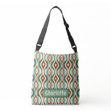 Sac à bandoulière personnalisé motif paon sarcelle