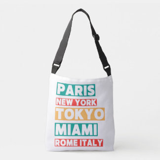 Ajustable Sac à bandoulière typographie noms de villes – Par