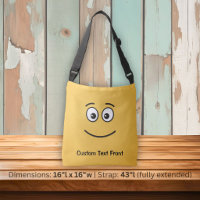 Sac à bandoulière visage souriant aux yeux ouverts
