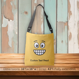 Ajustable Sac à bandoulière Visage Sourire avec Yeux Ouverts