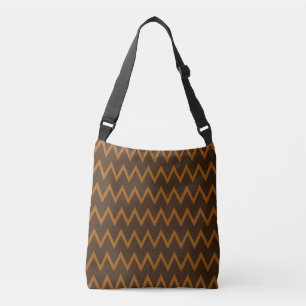 Ajustable Sac à bandoulière zigzag marron