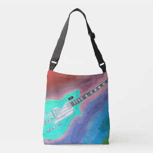 Ajustable Sac à guitare vert porté croisé
