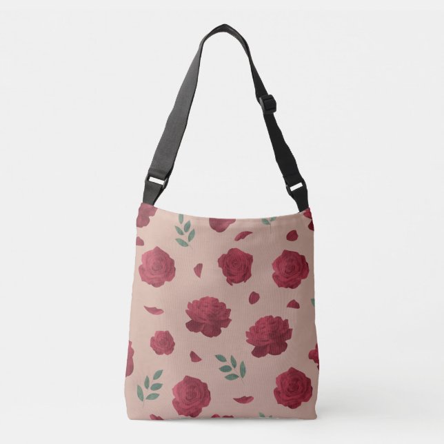 Ajustable Sac à main à motif rose | Sac fourre-tout (Devant)