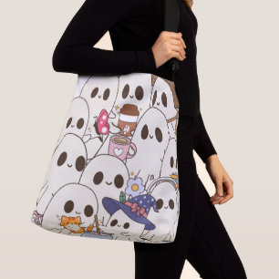 Ajustable Sac à main automnal Cute Spooky Ghosts Café & Chat