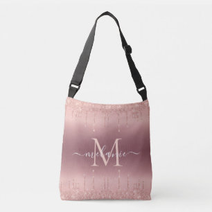 Ajustable Sac bandoulière à lettre personnalisée avec strass