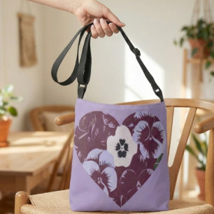 Ajustable Sac Bandoulière Cœur Violet