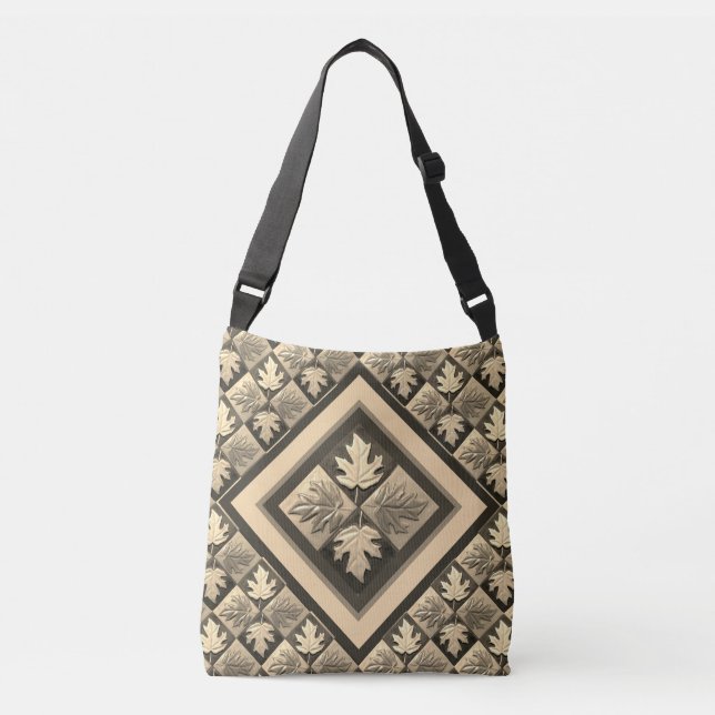 Ajustable Sac carrossable avec motif feuille (Devant)