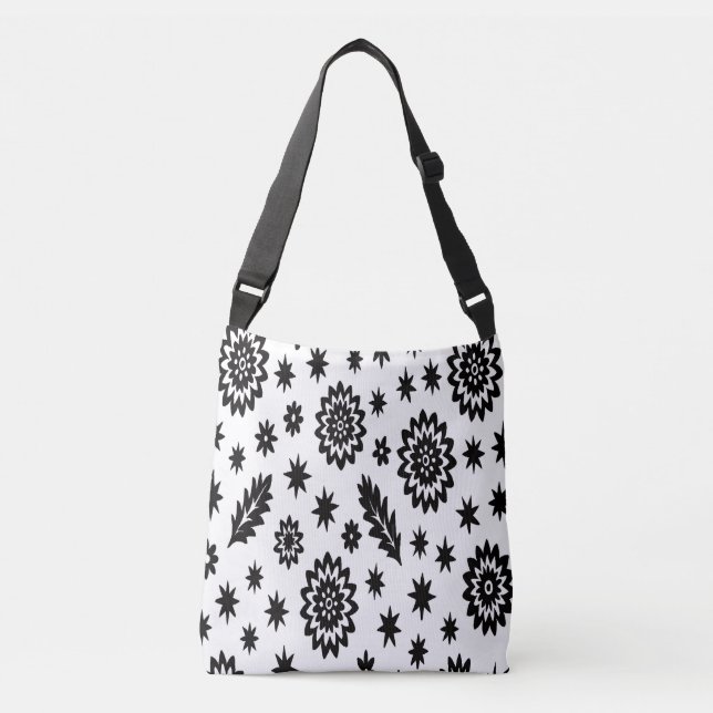 Ajustable Sac carrossable blanc et noir Stars (Devant)