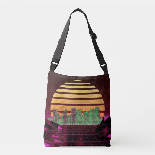 Ajustable Sac carrossable rose Synthwave (Devant)