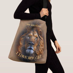 Ajustable Sac Corps Pour Son "I Love My Cat" Nom Personnalis