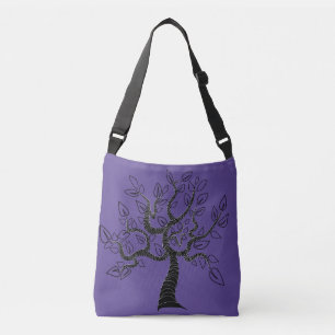 Ajustable Sac croisé violet avec arbre - Choisir la couleur