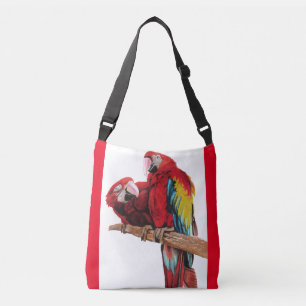 Ajustable Sac de carrosserie rouge Macaw Watercolor