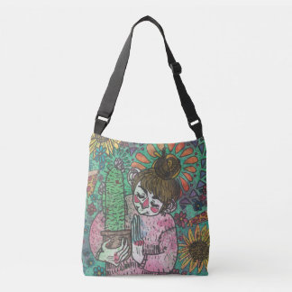 Ajustable Sac fourre-tout à fille de cactus en vert