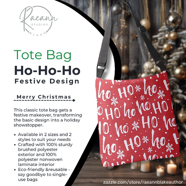 Ajustable Sac fourre-tout à motif amusant Ho-Ho-Ho pour Noël (Créateur téléchargé)