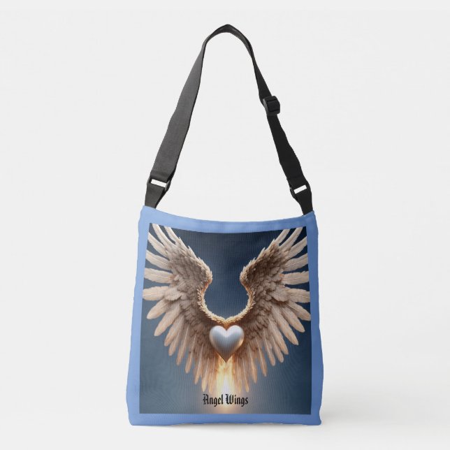 Ajustable Sac fourre-tout Bleu Angel Wings (Devant)