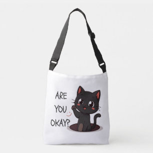 Ajustable Sac fourre-tout chat kawaii noir – Amoureux de cha