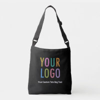 Sac fourre-tout croisé noir personnalisé avec logo