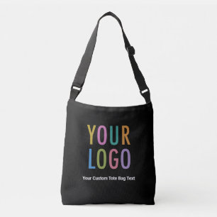 Ajustable Sac fourre-tout croisé noir personnalisé avec logo