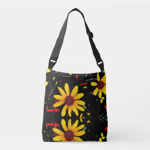 Ajustable Sac fourre-tout de tournesol jaune / Confetti noir