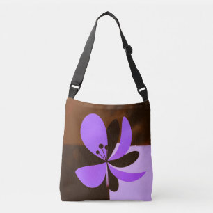 Ajustable Sac fourre-tout floral pourpre – Motif de fleurs m