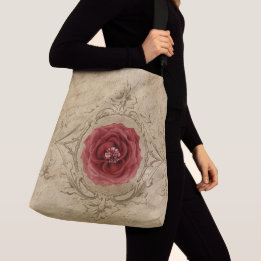Ajustable Sac fourre-tout floral rose rouge magnifique
