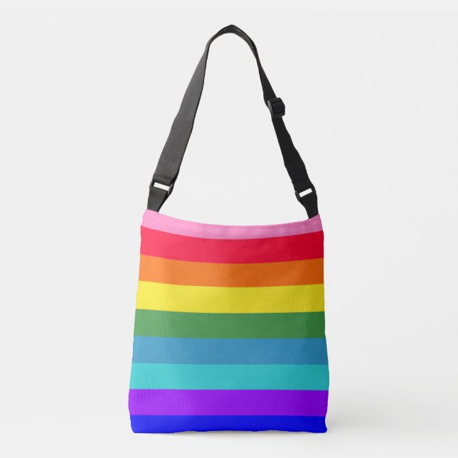 Ajustable Sac fourre-tout Gras Rainbow Stripes (Devant)