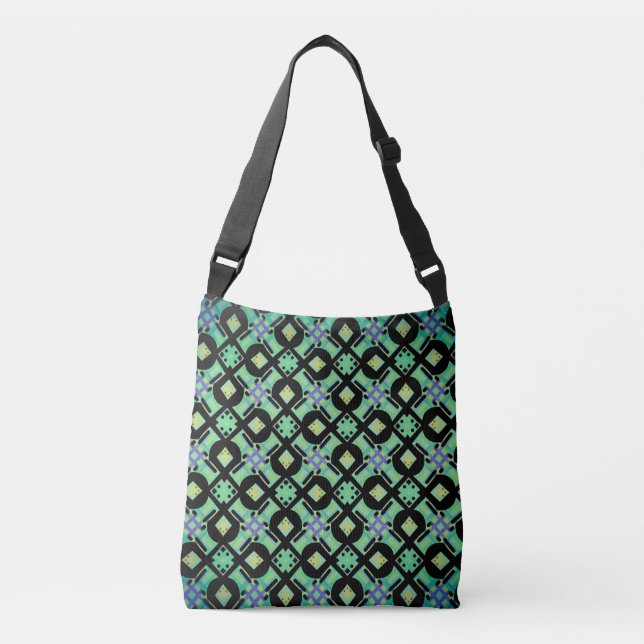 Ajustable Sac fourre-tout Jimette Design vert jaune noir (Devant)