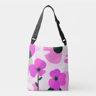 Ajustable Sac fourre-tout moderne à fleurs rose vif
