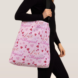 Ajustable Sac fourre-tout Tout-Sur-Imprimé Amour, Grand