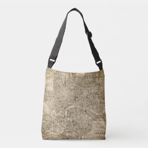 Ajustable Sac fourre-tout Vintage London Map Travel Messenge