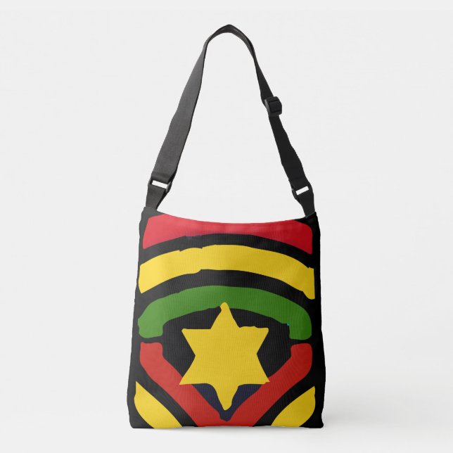 Ajustable Sac mortuaire croisé à conception de Jah Rastafari (Devant)