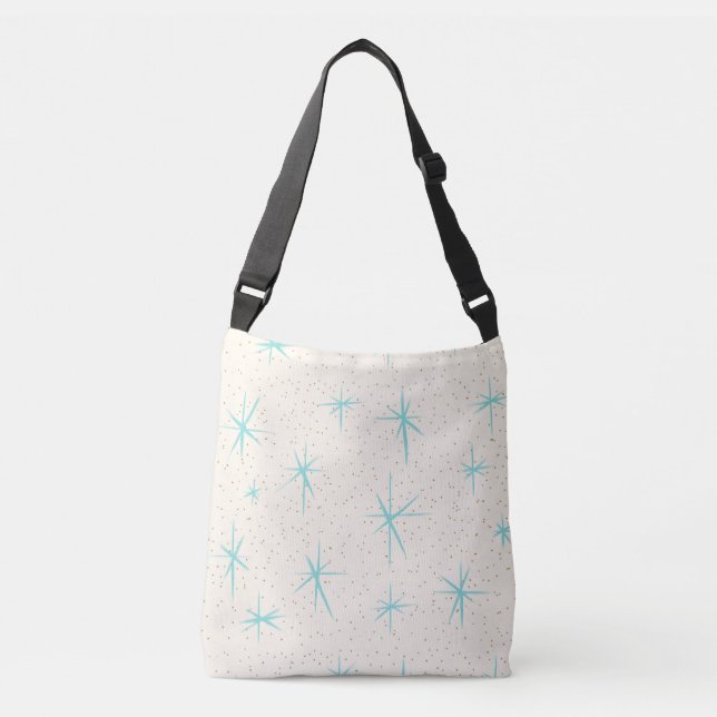 Ajustable Space Age Turquoise Starburts Sac Corps (Devant)