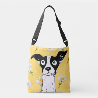 Ajustable Sunny Paws Jaune Whimsical Sac fourre-tout floral