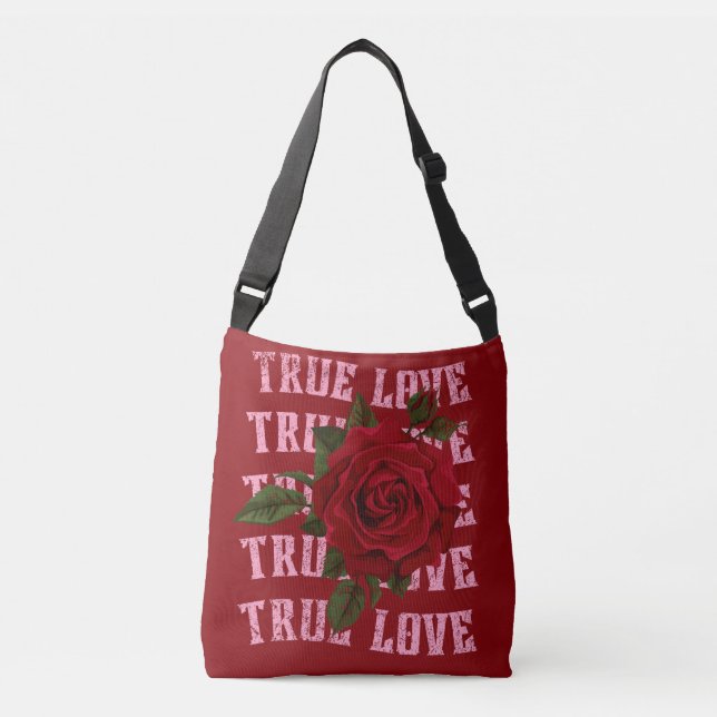 Ajustable Véritable Amour Rose Romantique Saint Valentin Sac (Devant)