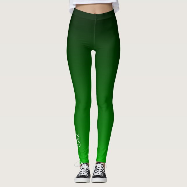 Ajuster Leggings Ombré vert noir (Devant)