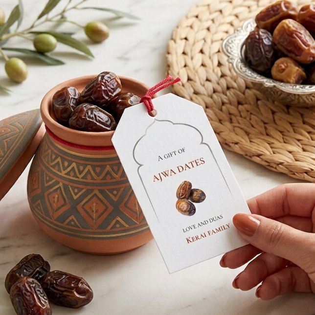 Ajwa Dates Personalized Islamic Hajj Favour Tag (Creator Uploaded)