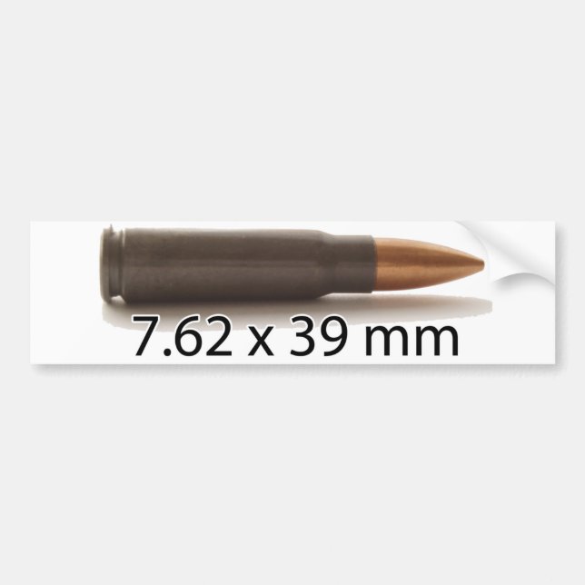 AK47 7.62 x 39mm Ammo Round Bumper Sticker (Front)