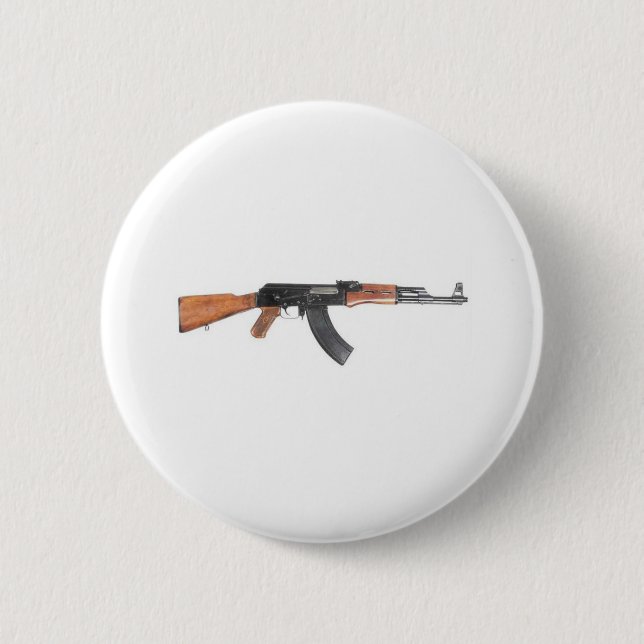 AK47 Assault rifle 2 Inch Round Button (Front)