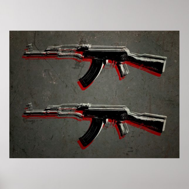 AK47 Assault Rifle Pop Art Poster (Front)