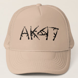 AK 47 AK-47 Rifle Marksman Gun Rifle Trucker Hat