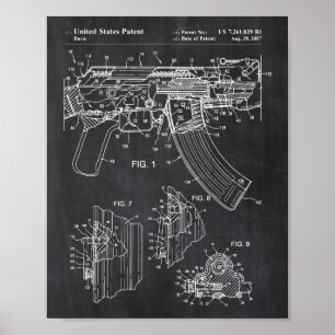 Ak-47 Bolt Locking Patent Poster