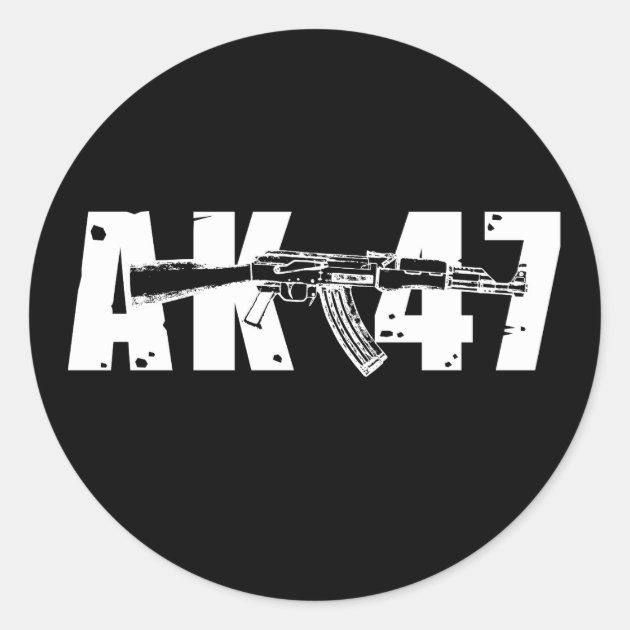 AK-47 Kalashnikov Rifle Gun Rights Classic Round Sticker | Zazzle