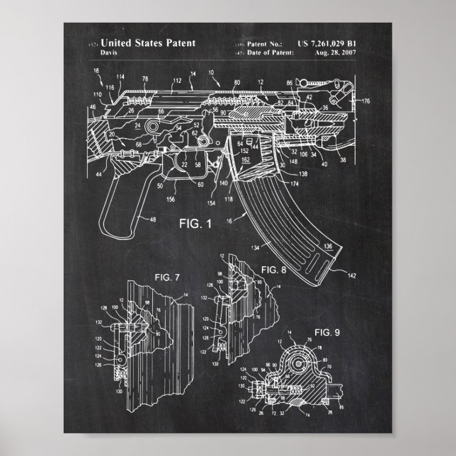 Ak-47 Poster de brevet de verrouillage de boulon (Devant)