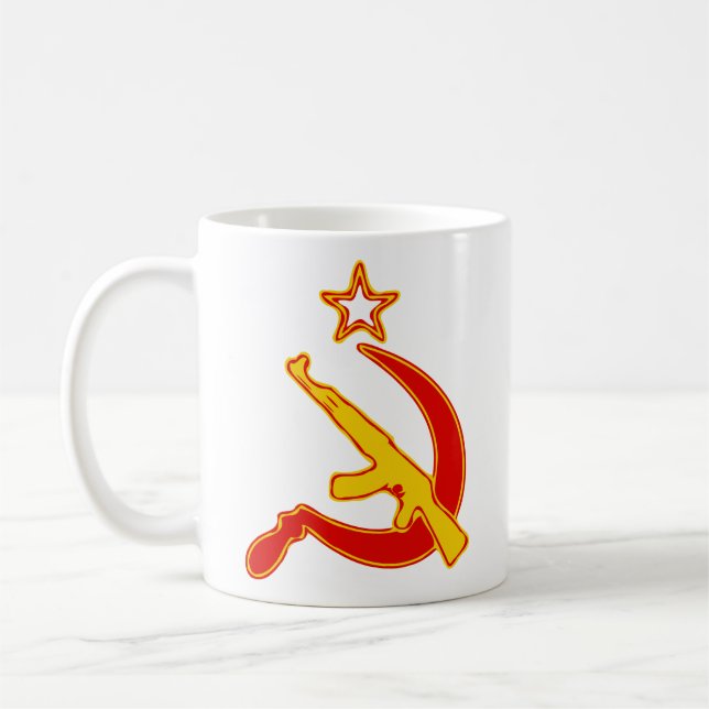 AK-47 & Sickle *with Star* Coffee Mug (Left)