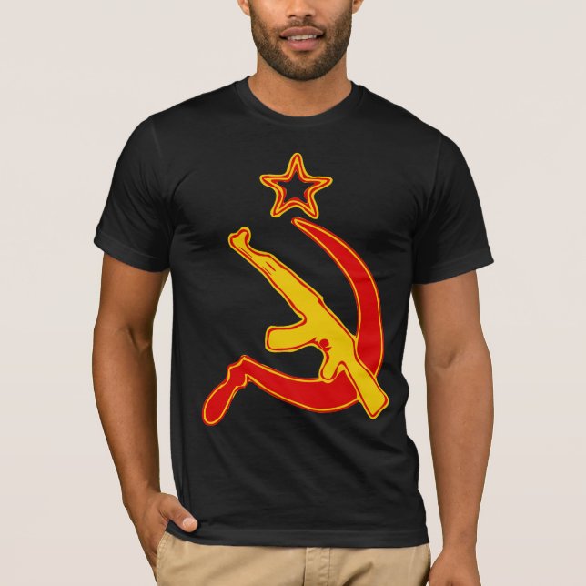 AK-47 & Sickle *with Star* T-Shirt (Front)