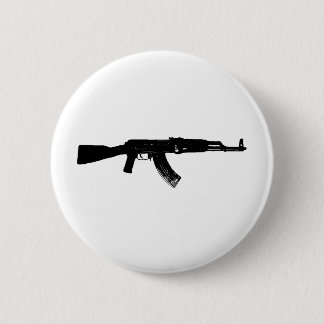 AK-47 Silhouette 2 Inch Round Button