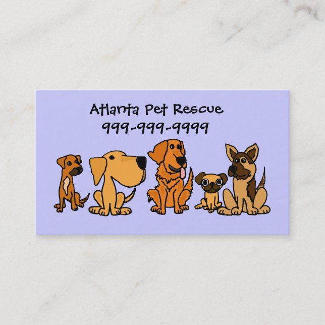 AK- cartes de visite de bande dessinée de chiots (Devant)