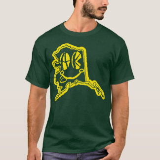 AK Eyes Alaska Grunge Smiling Face Yellow T-Shirt